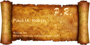 Paulik Robin névjegykártya